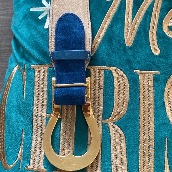 Pre - owned Authentic Vintage  Gucci Suede and Gold Buckle Belt - Picture 8 of 16
